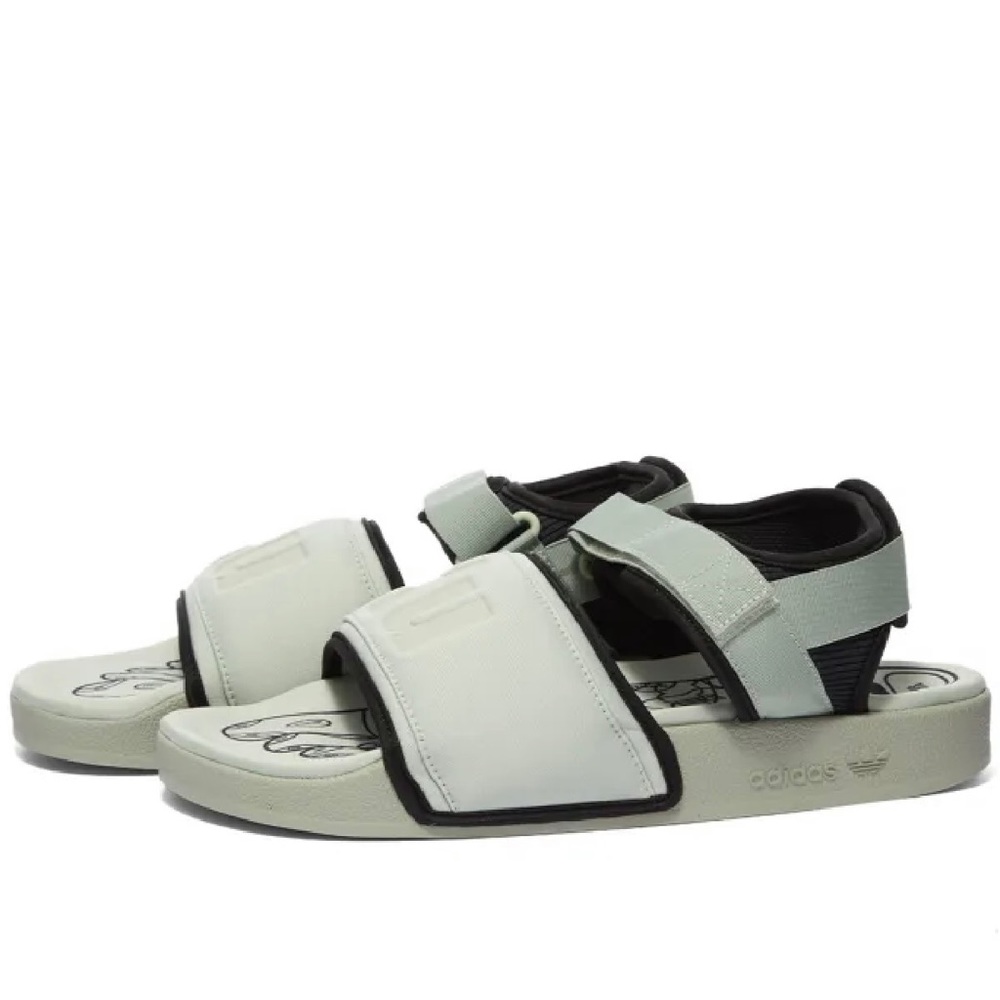 ADIDAS X PHARRELL WILLIAMS ADILETTE 2.0 HALO GREEN & CORE BLACK